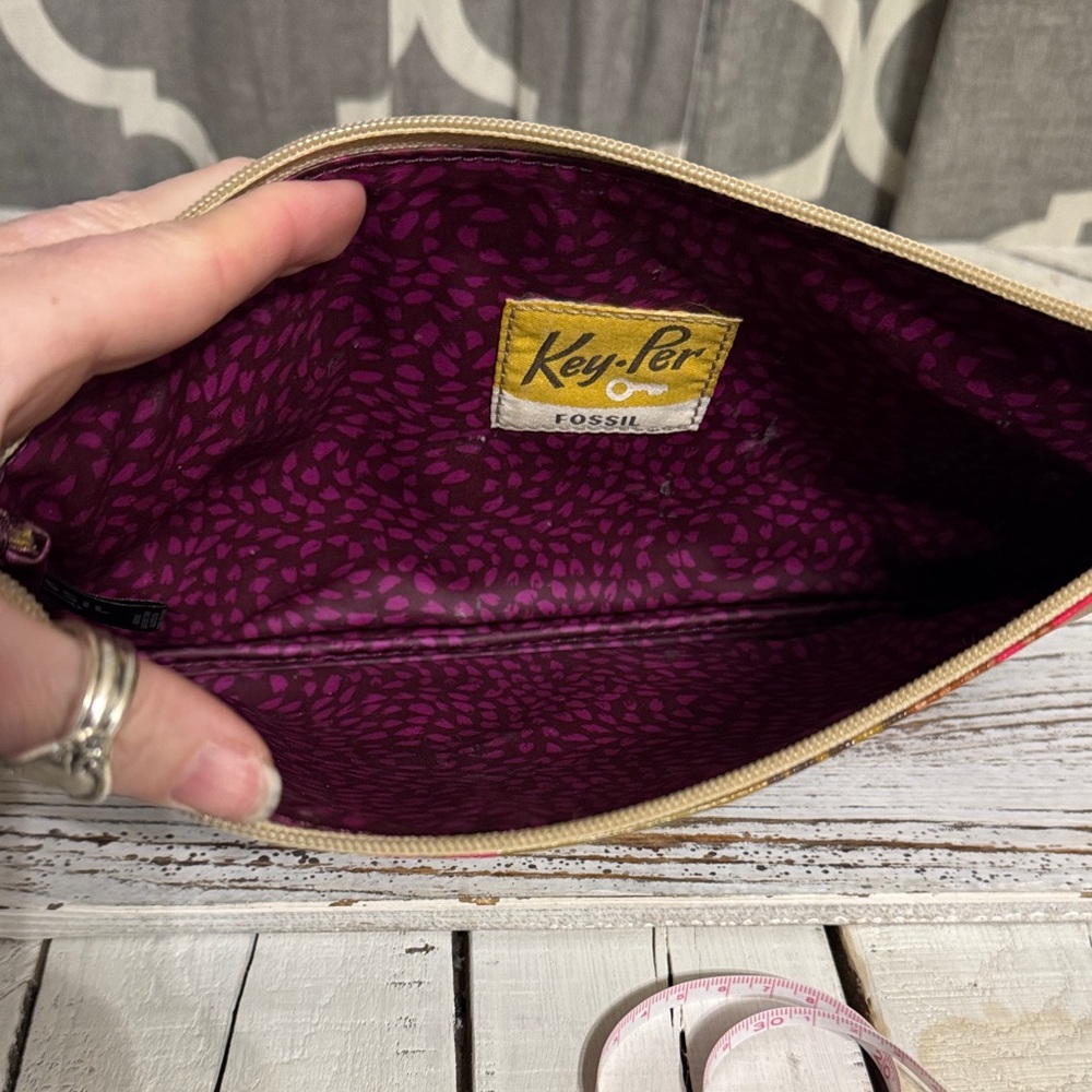 Fossil Multicolor Patterned Cosmetic Zip Pouch - … - image 4